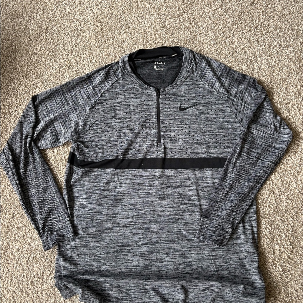 Nike Golf Black and Gray Zip Pullover Quarter Zip